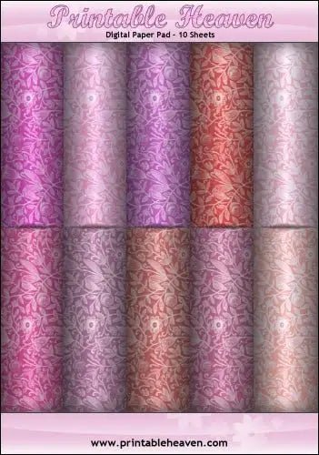 Download - Digital Paper Pad - Floral Shades Pink - Printable Heaven