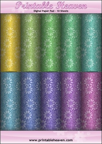 Download - Digital Paper Pad - Rainforest Flowers - Brights - Printable Heaven