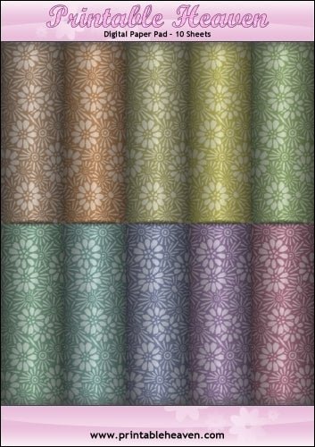 Download - Digital Paper Pad - Rainforest Flowers - Muted - Printable Heaven