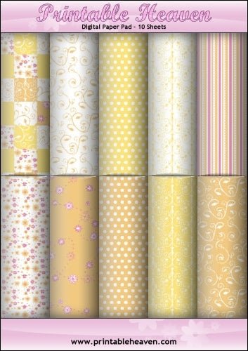 Download - Digital Paper Pad - Sunshine Yellows - Printable Heaven