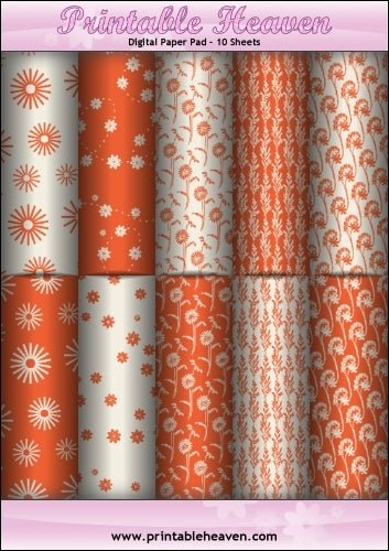 Download - Digital Paper Pad - Floral Red - Printable Heaven