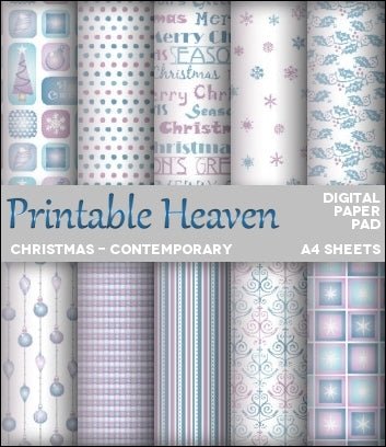 Download - Digital Paper Pad - Christmas - Contemporary - Printable Heaven