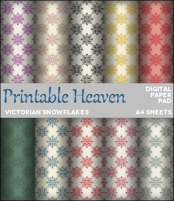 Download - Digital Paper Pad - Victorian Snowflakes - Printable Heaven