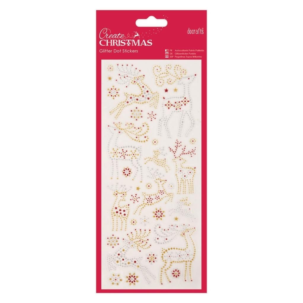 Glitter Dot Stickers - Reindeer (PMA 818927) - Printable Heaven