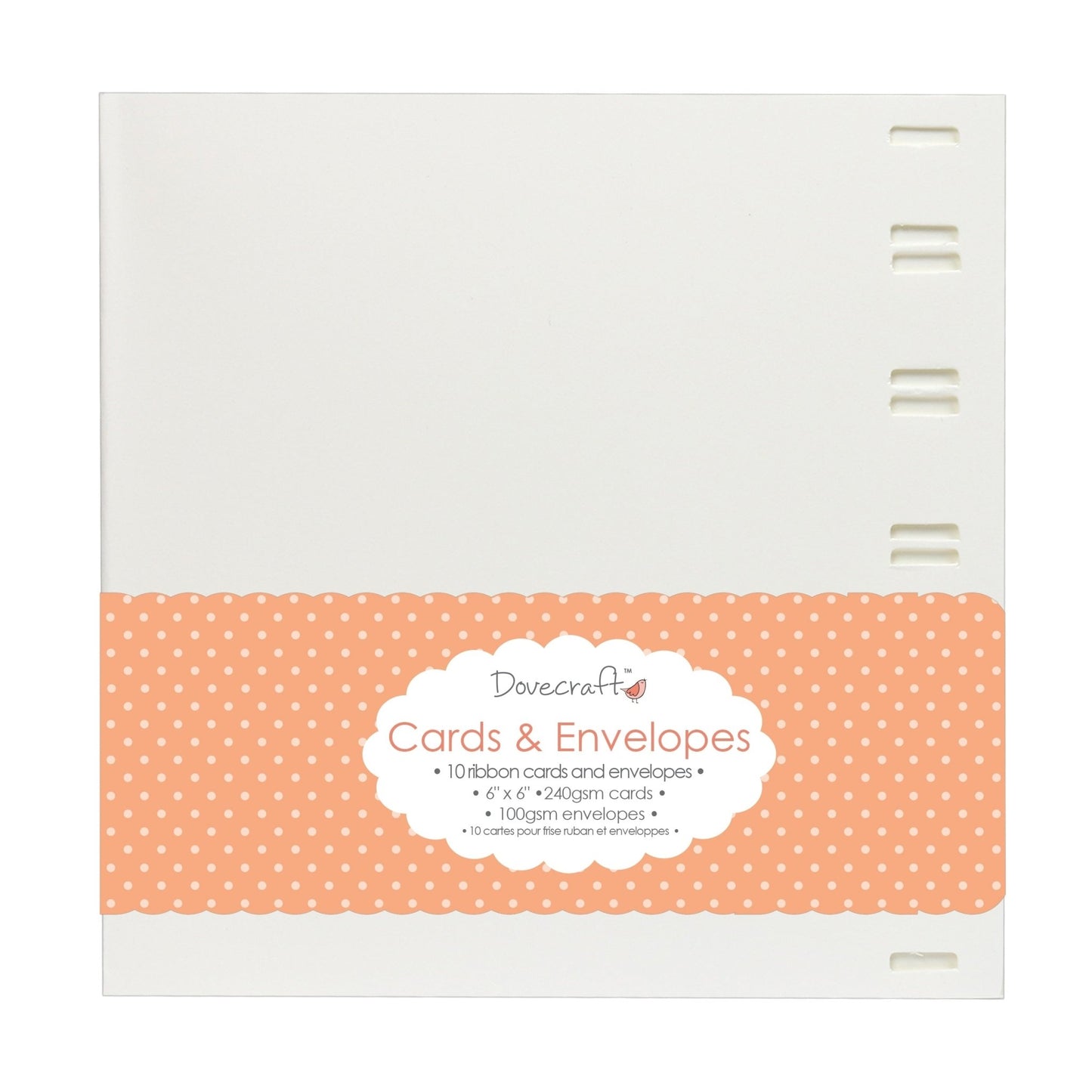 Dovecraft White Ribbon 6"x6" Cards & Envelopes (10pk) (DCCE014) - Printable Heaven