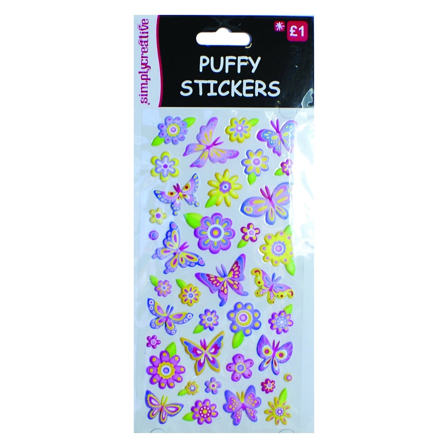 Simply Creative Puffy Stickers - Butterflies & Flowers (SC075) - Printable Heaven