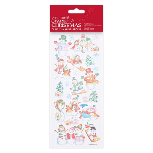 Foil Stickers - Create Christmas - Ski Snowmen (PMA 828920)
