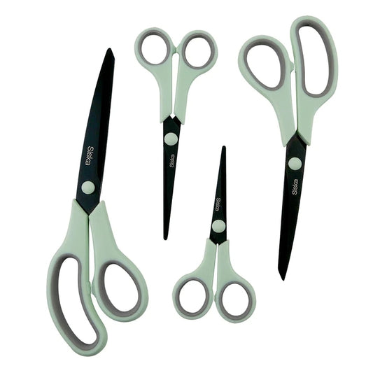 Siska 4-Pack All-Purpose Scissors - Gunmetal (SKSCR005)