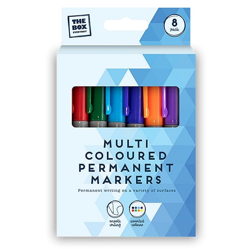 Coloured Permanent Marker Pens - 8 Pack (STA6038) - Printable Heaven