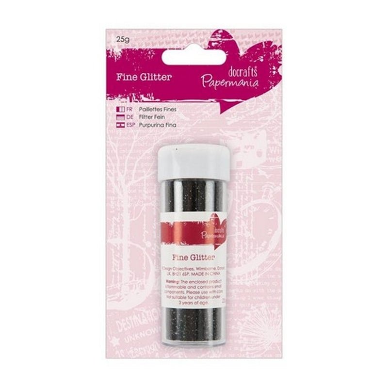 Fine Glitter (25g) - Black (PMA 401406) - Printable Heaven