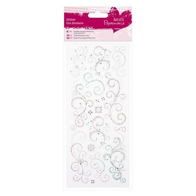 Glitter Dot Stickers - Flourishes Teal & Pink (PMA 818210) - Printable Heaven