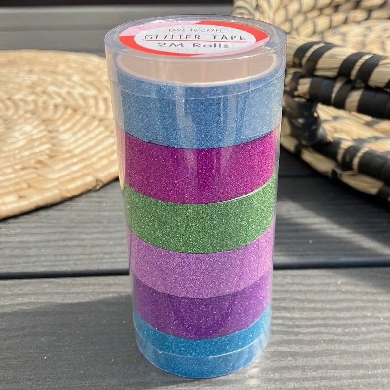 Love to Craft Washi Tape Tube 6 Rolls - Glitter Colours (393872) - Printable Heaven