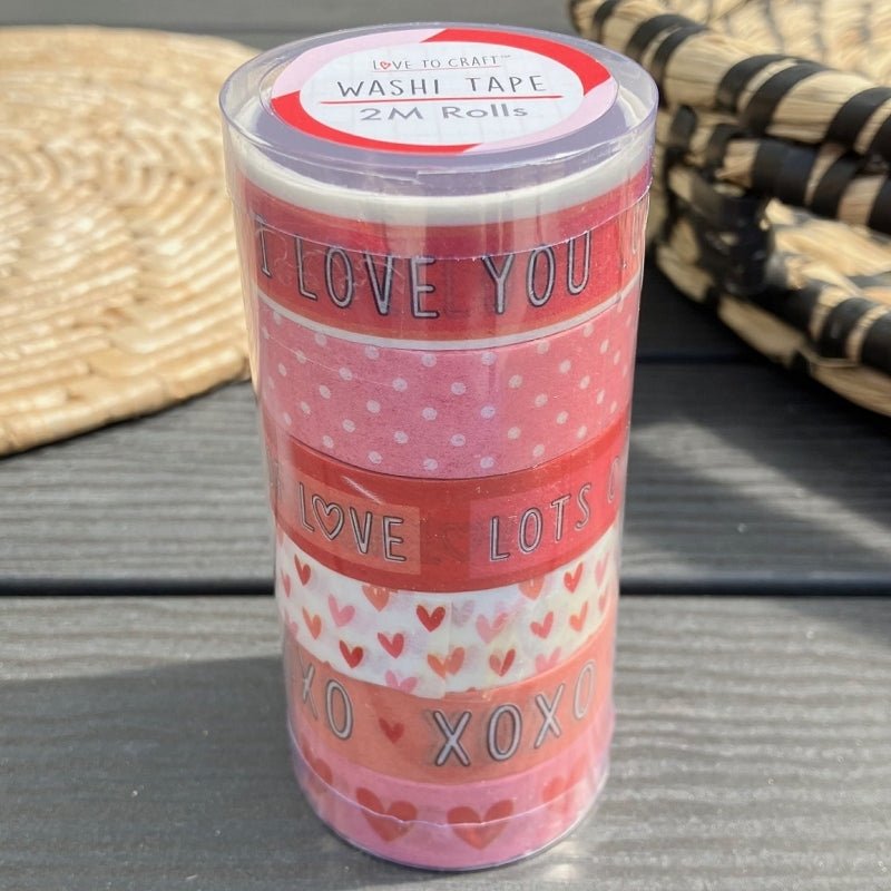Love to Craft Washi Tape Tube 6 Rolls - Love (393872) - Printable Heaven