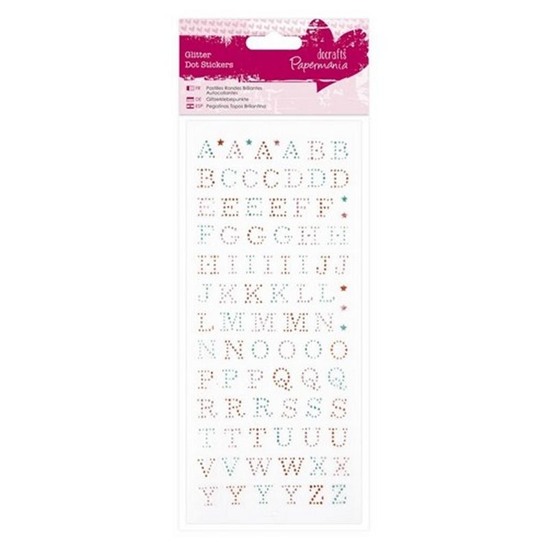 Glitter Dot Stickers - Upper Case Alphabet (PMA 818201) - Printable Heaven