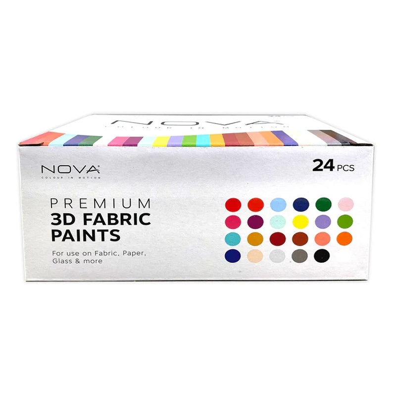 Nova 24 3D Fabric Paints (NVMXM013)