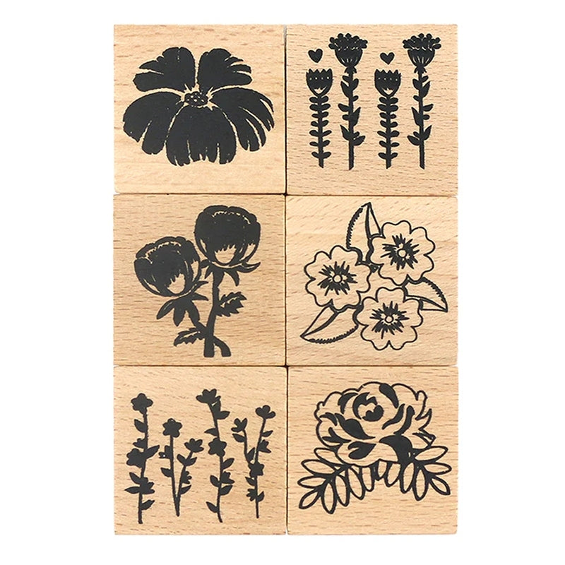 Dovecraft Wooden Stamp Bundle, Flowers - 6 Stamps (DCWDN030)