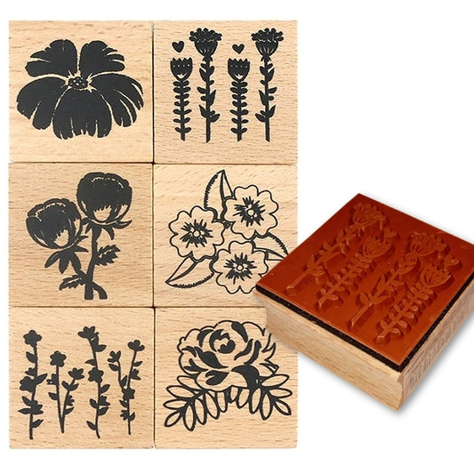 Dovecraft Wooden Stamp Bundle, Flowers - 6 Stamps
