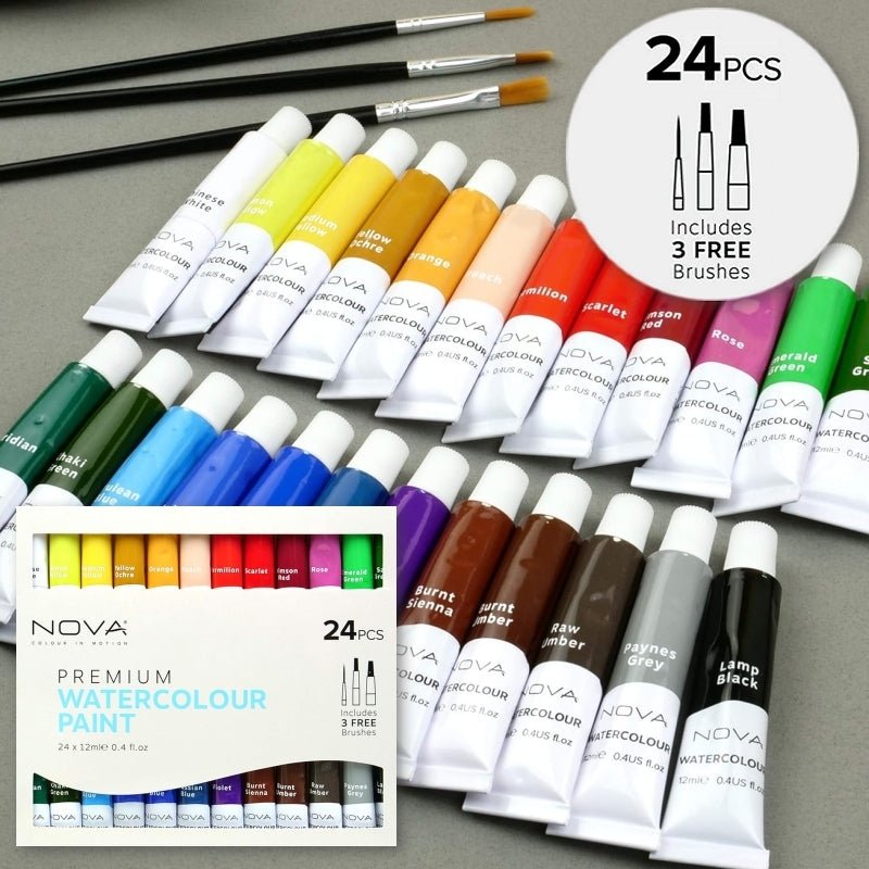 Nova 24 Watercolour Paints (NVMXM011) - Printable Heaven