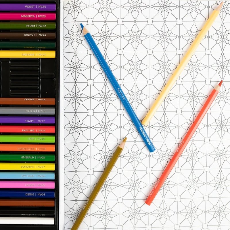 Nova 48 - piece Colouring Pencils (NVMXM019) - Printable Heaven