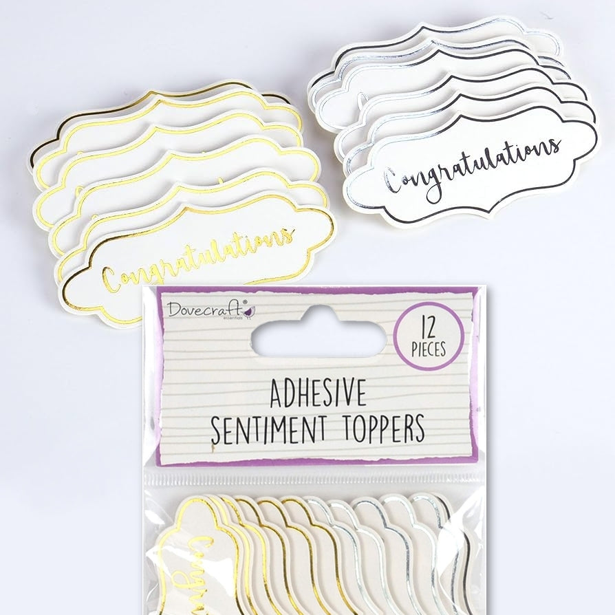 Dovecraft Essentials Die Cut Toppers - Congratulations (DCBS184)