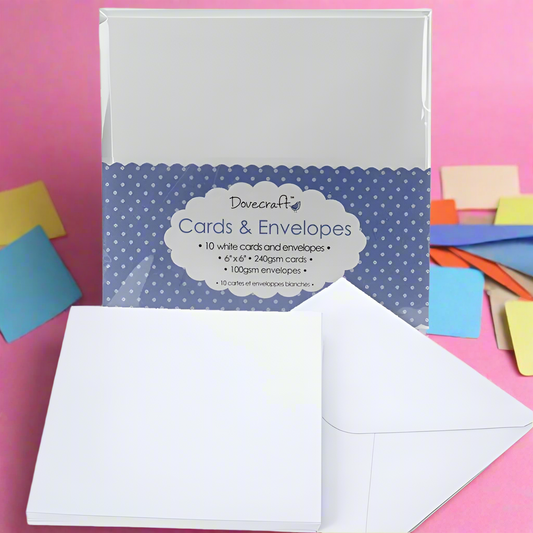 Dovecraft 6x6 Cards & Envelopes White (10pk) (DCCE025)