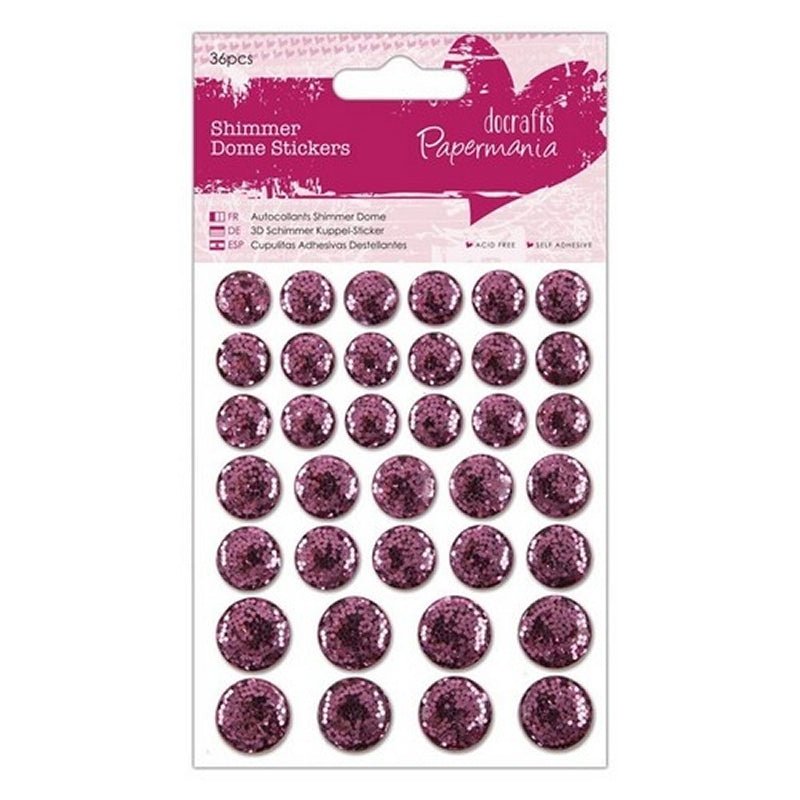 Shimmer Dome Stickers (36pcs) - Pink (PMA 805914) - Printable Heaven