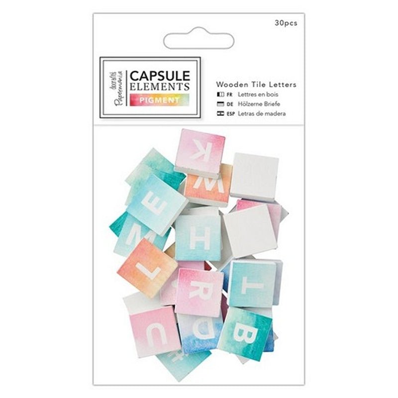 Wooden Letter Tiles (30pcs) - Elements Pigment (PMA 174682) - Printable Heaven