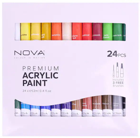 Nova Acrylic Paints 24 Set (NVMXM001) - Printable Heaven