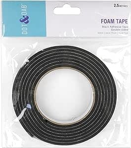 Dot & Dab Foam Tape 18mm x 2.5m x 4mm Black (DDADH026) - Printable Heaven