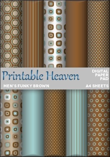 Download - Digital Paper Pad - Men's Funky Brown - Printable Heaven