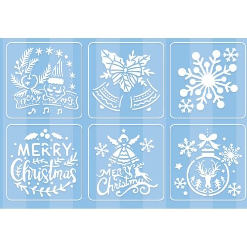 Printable Heaven Fun Christmas Stencils 10x10cm (6pcs) - Printable Heaven