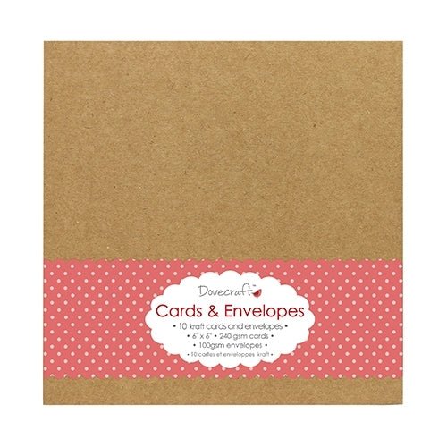 Dovecraft Kraft 6 x 6 Cards and Envelopes (10pk) (DCCE024) - Printable Heaven