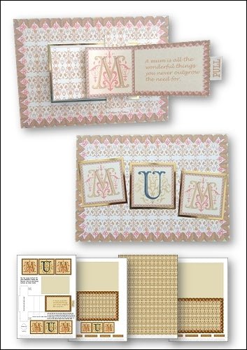 Download - Card Kit - Waterfall Antique Mum Mother's Day Card - Printable Heaven