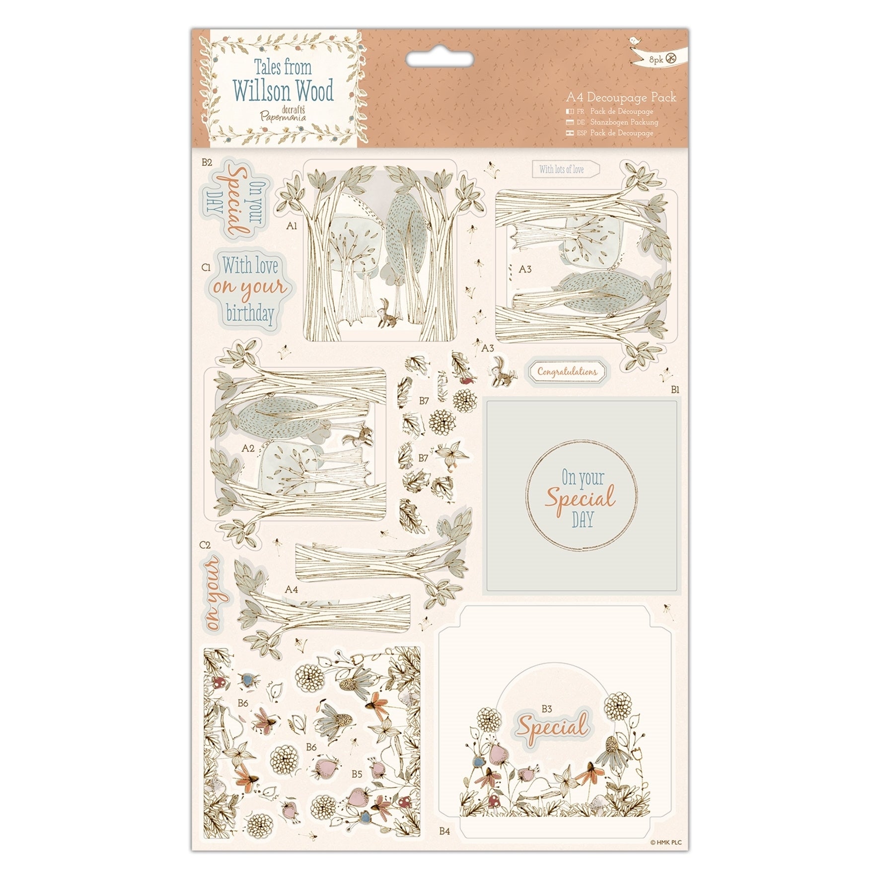 A4 Decoupage Pack - Tales from Willson Wood, Forest Frame