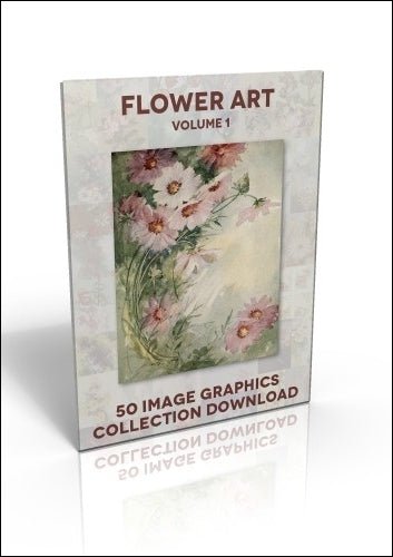 Download - 50 Image Graphics Collection - Flower Art Vol.1 - Printable Heaven