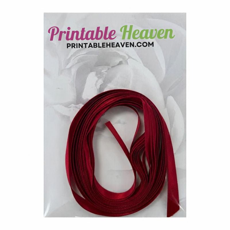5m Double Faced Satin Ribbon in Garnet & Cranberry (9mm width) - Printable Heaven