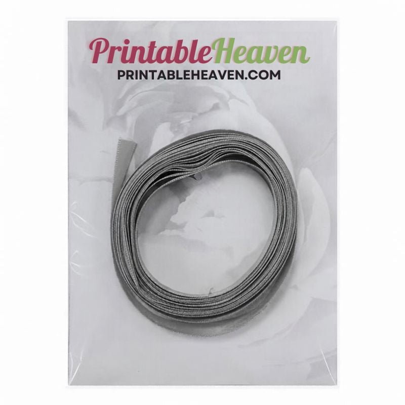 5m Double Faced Satin Ribbon in Shell Grey (9mm width) - Printable Heaven