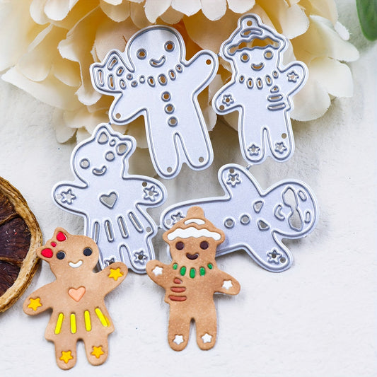 Printable Heaven Cutting Die Four Cute Gingerbread Men (A088)