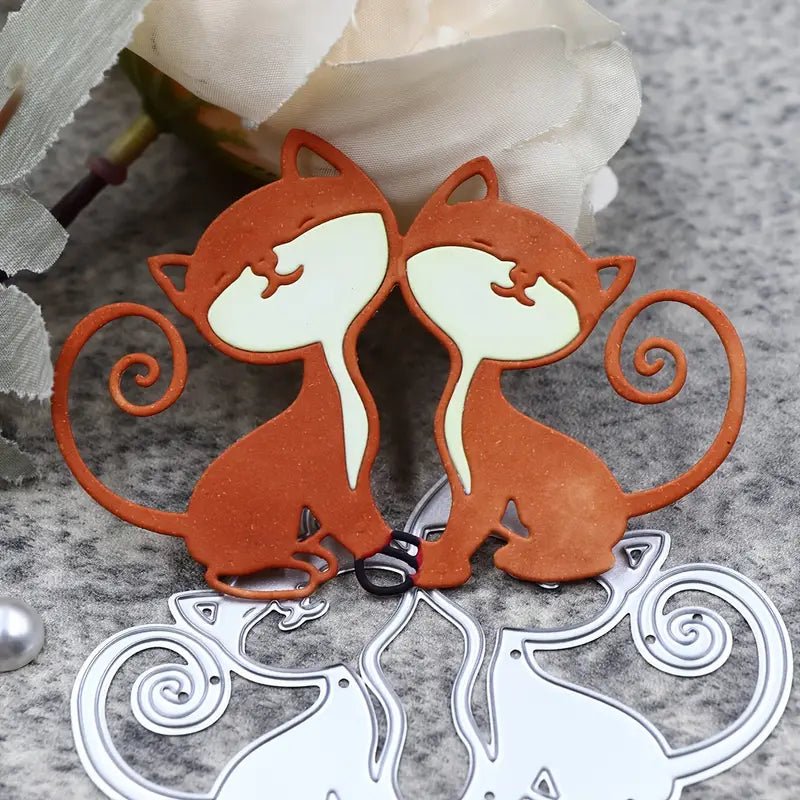Printable Heaven Cutting Die Pair of Loving Cats (A105) - Printable Heaven