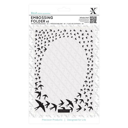Xcut A5 Embossing Folder - Swallow Frame (XCU 515214)