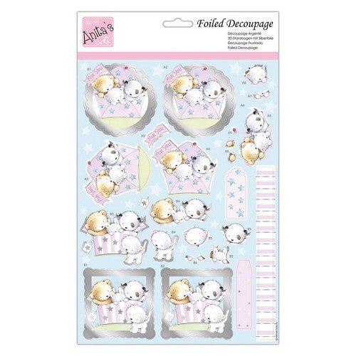 Foiled Decoupage - Puppy Surprise (ANT 169891) - Printable Heaven