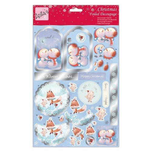 Foiled Decoupage - Snowman Hugs (ANT 169936) - Printable Heaven