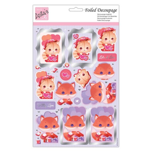 Foiled Decoupage - Cat In a Box (ANT 169955)