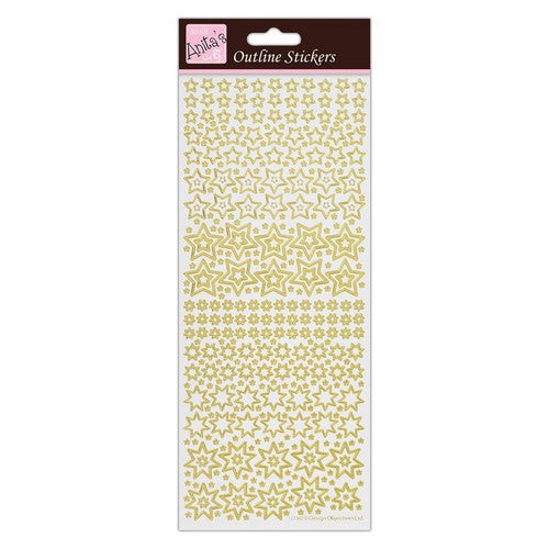 Anita's Outline Stickers - Sparkling Stars - Gold on White (ANT 810267 )