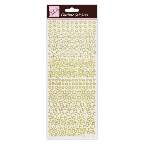 Anita's Outline Stickers - Sparkling Stars - Gold on White (ANT 810267 ) - Printable Heaven