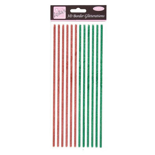 Anita's Glitterations 3D Border - Red & Green (ANT 8182902 )