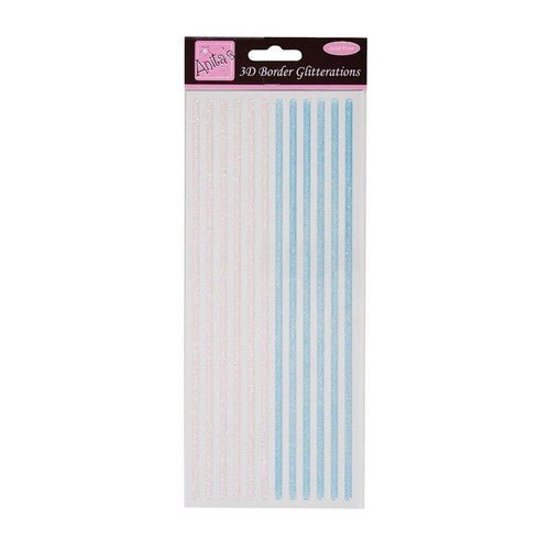 Anita's Glitterations 3D Border - White & Pale Blue (ANT 8182903 ) - Printable Heaven