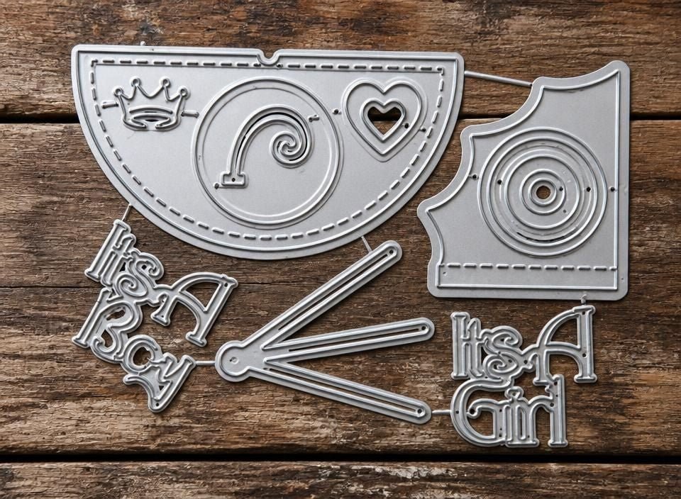 It’s a Boy / It’s a Girl Baby-Themed Cutting Die Set (10 PCS) (W091) - Printable Heaven