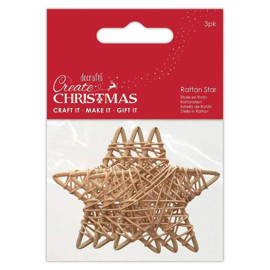 60mm Rattan Stars (3pk) (PMA 174464)