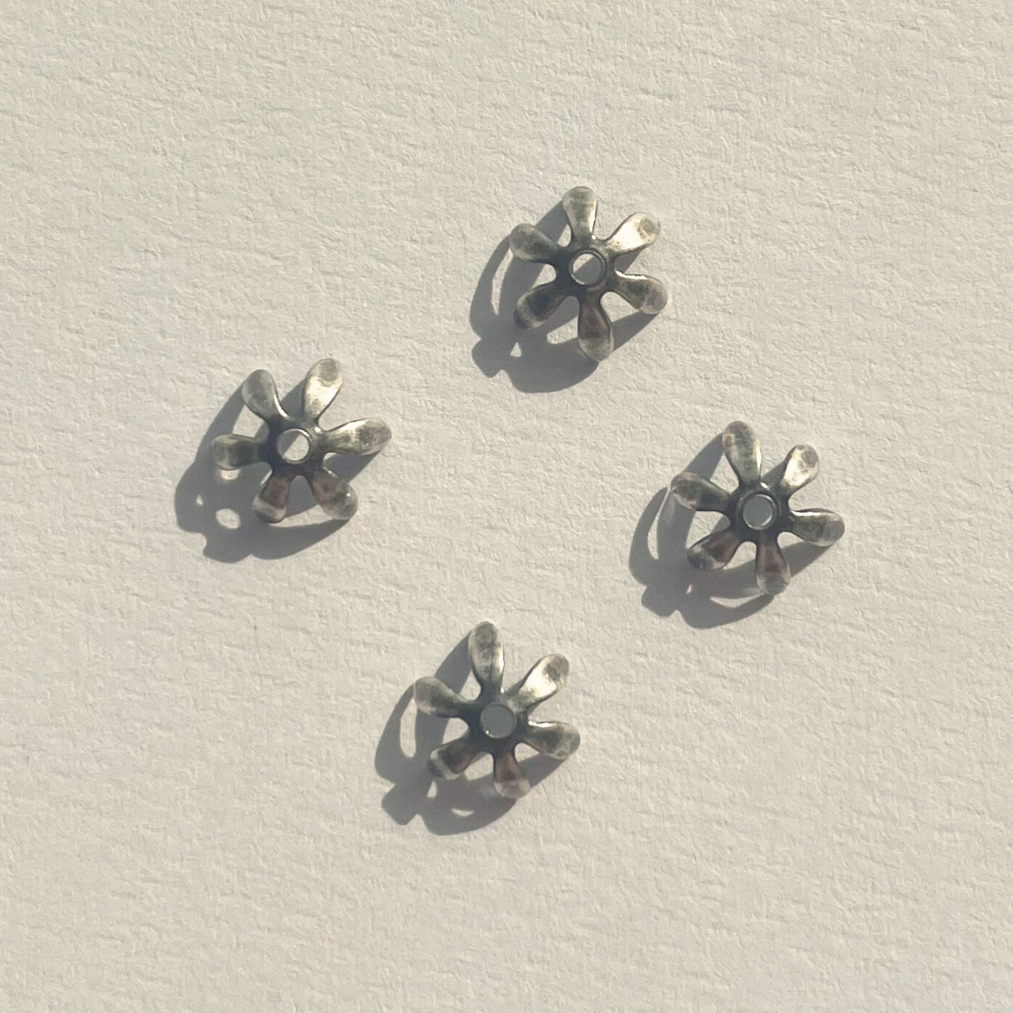 Trinity Brass 6mm Pewter Small Petal Bead Cap (12pcs) (BCP115 - AS) - Printable Heaven